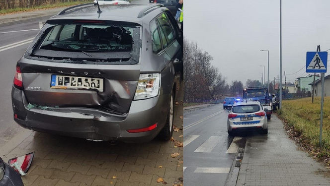 Jeep z impetem wjechał w skodę. 8-latka potrącona na pasach