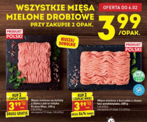 Biedronka  - MEGA promocje. Mielone za 4 zł, szynka za 1,50 zł, polskie! jabłka za 2 zł!
