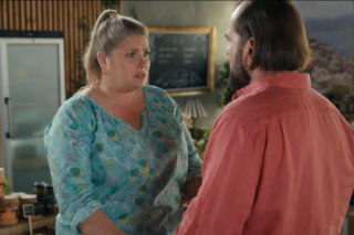 Barwy szczęścia, odcinek 3287. Aldona (Elżbieta Romanowska), Borys (Jakub Wieczorek)