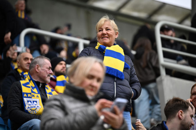 Arka Gdynia - Widzew Łódź: Zdjęcia kibiców i zawodników z meczu 25. kolejki PKO BP Ekstraklasy