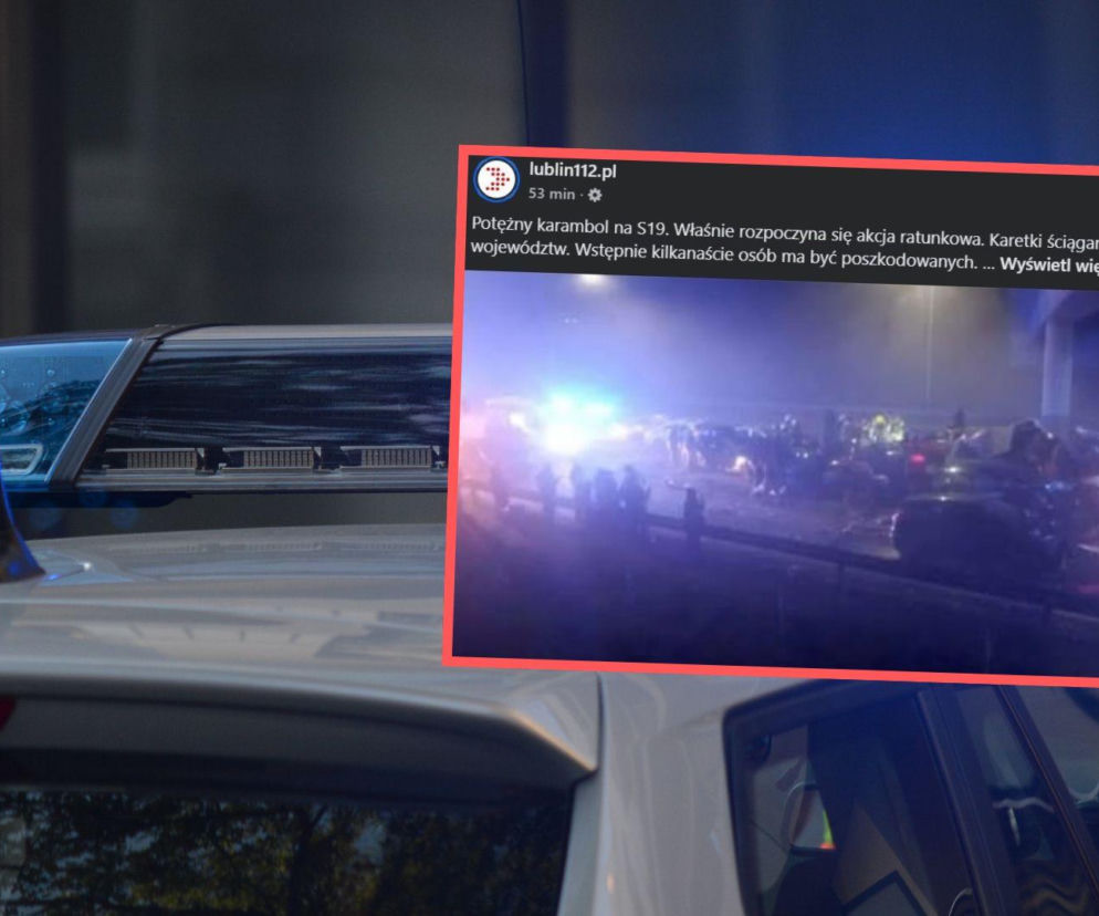 Gigantyczny karambol na S19! Zderzyło się kilkanaście aut