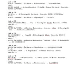 Zmiany w rozkładzie MPK obowiązujące od 13 sierpnia