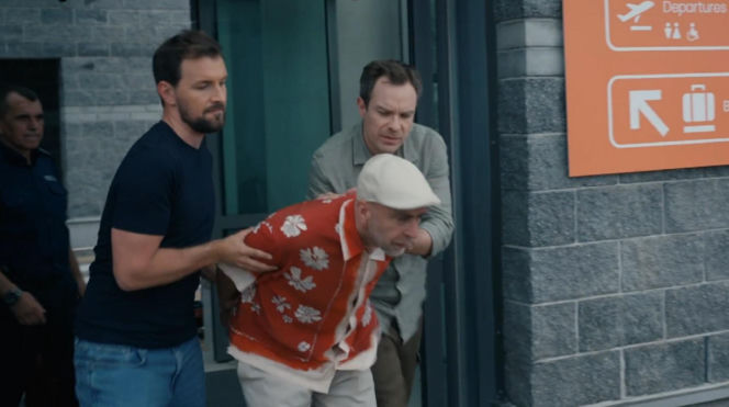 Barwy szczęścia odc. 3272. Marcin Kodur (Oskar Stoczyński), Bazylow  (Andrzej Szeremeta), Majak (Łukasz Borkowski)