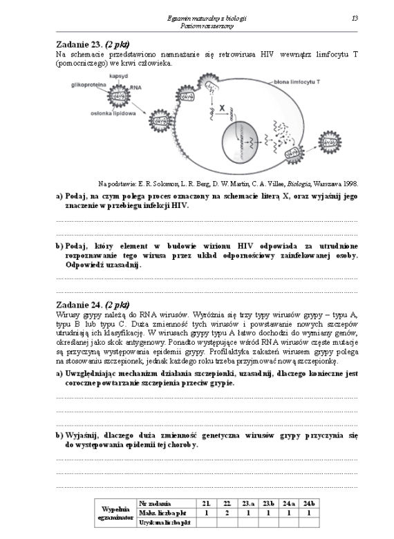 Arkusz biologia rozszerzony matura 2014