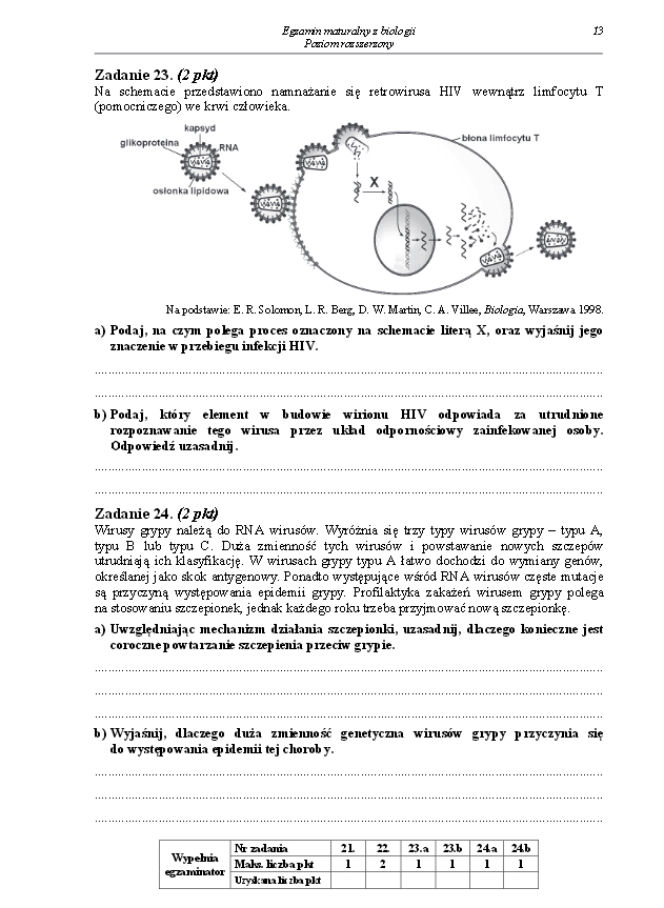 Arkusz biologia rozszerzony matura 2014