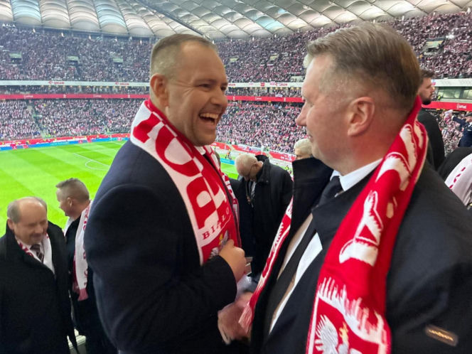 Znane osoby na meczu Polska - Albania w barażach o awans na Mistrzostwa Świata. Zobacz zdjęcia