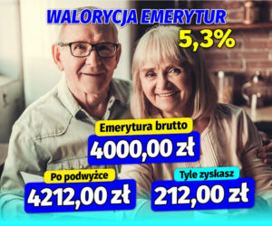Waloryzacja emerytur 5,3%