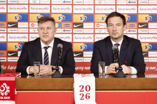 Cezary Kulesza i sekretarz Łukasz Wachowski ogłosili nowego sponsora PZPN