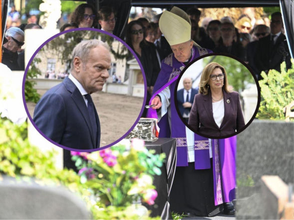 Pogrzeb Andrzeja Olechowskiego. Donald Tusk i inni żałobnicy zobaczyli przejmujące obrazki. Wróciły wspomnienia