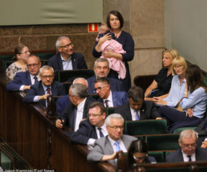 Siarkowska z dzieckiem w sejmie