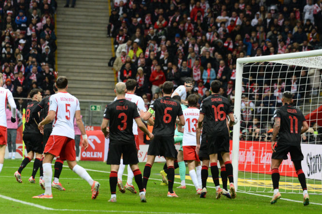 Mecz Polska - Albania. Gol Lewandowskiego