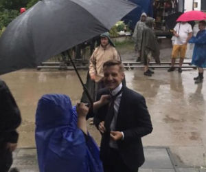 M jak miłość: Rafał Mroczek (Paweł) na planie w Grabinie