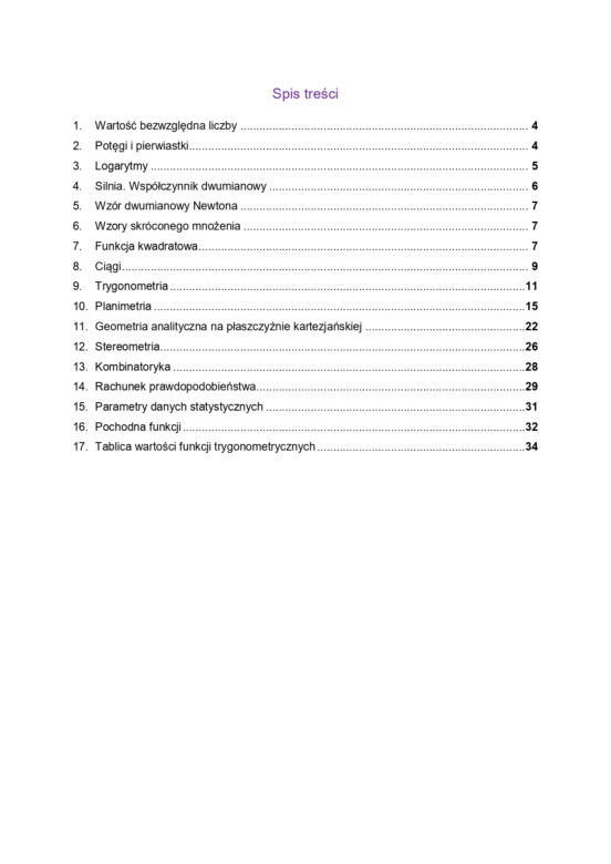 Karta wzorów matematyka matura 2023