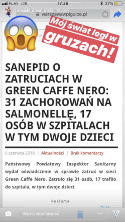Miejski Drwal o zatruciu w Green Cafe Nero