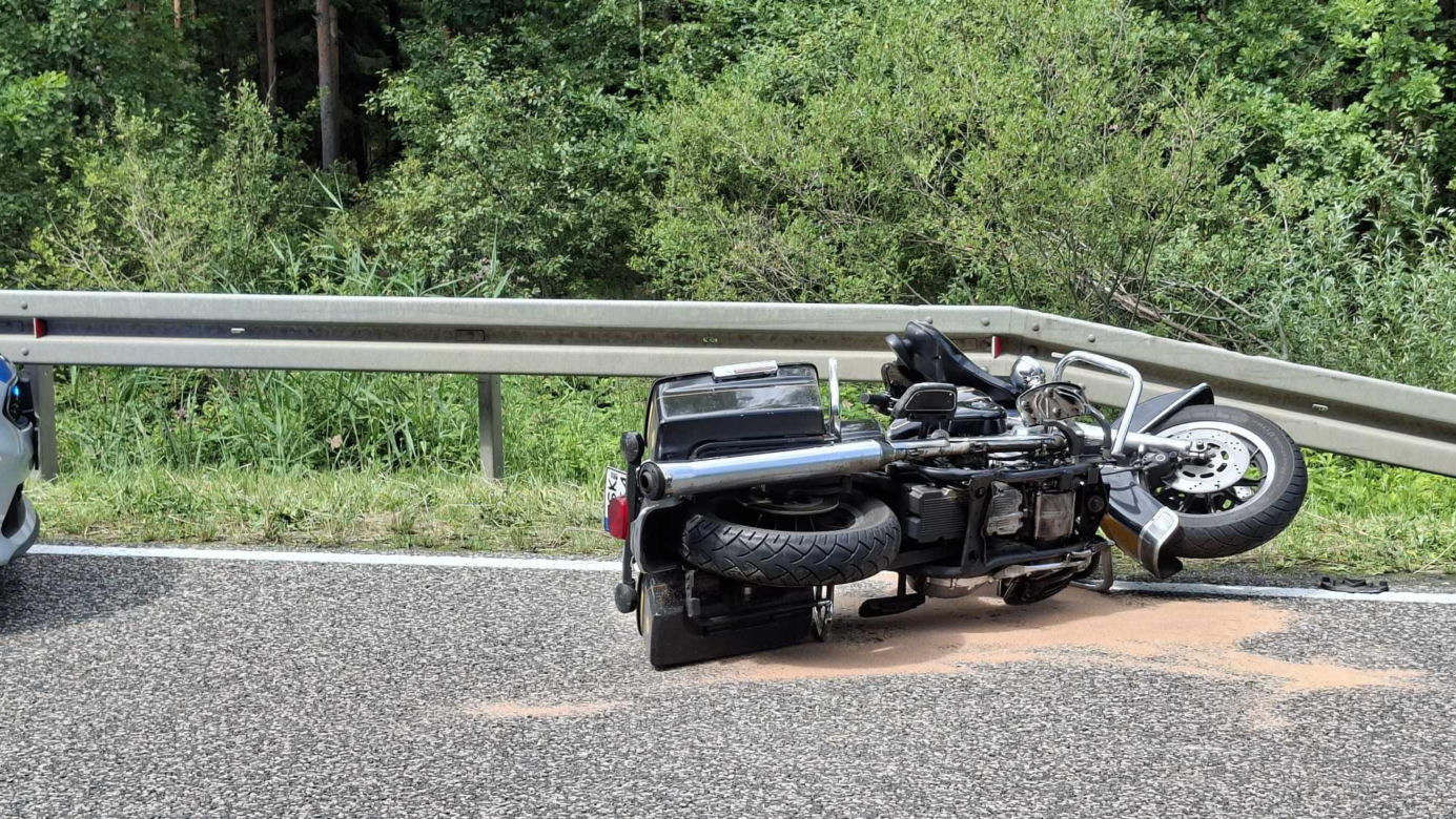 Wypadek w Krynkach, w Gminie Brody. Ranny motocyklista w szpitalu
