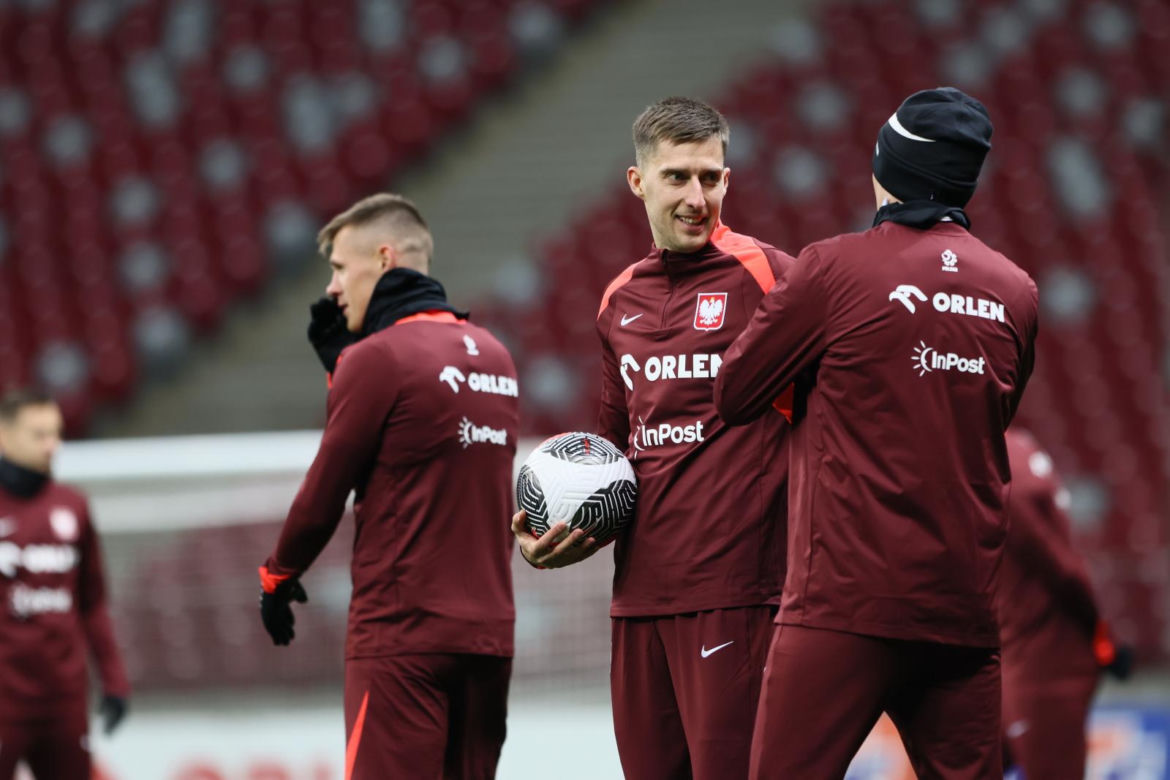 Trening reprezentacji Polski na PGE Narodowym przed meczem barażowym z Estonią o Euro 2024