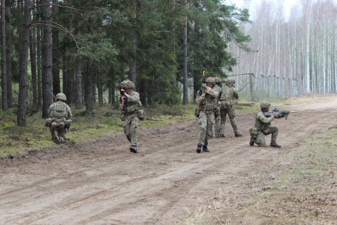 Brytyjscy żołnierze, ćwiczenia na poligonie