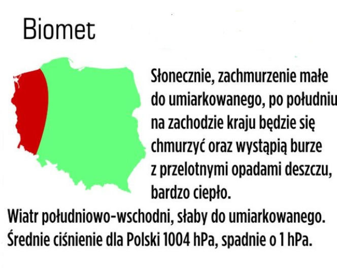 Prognoza pogody na środę, 29 maja 2013