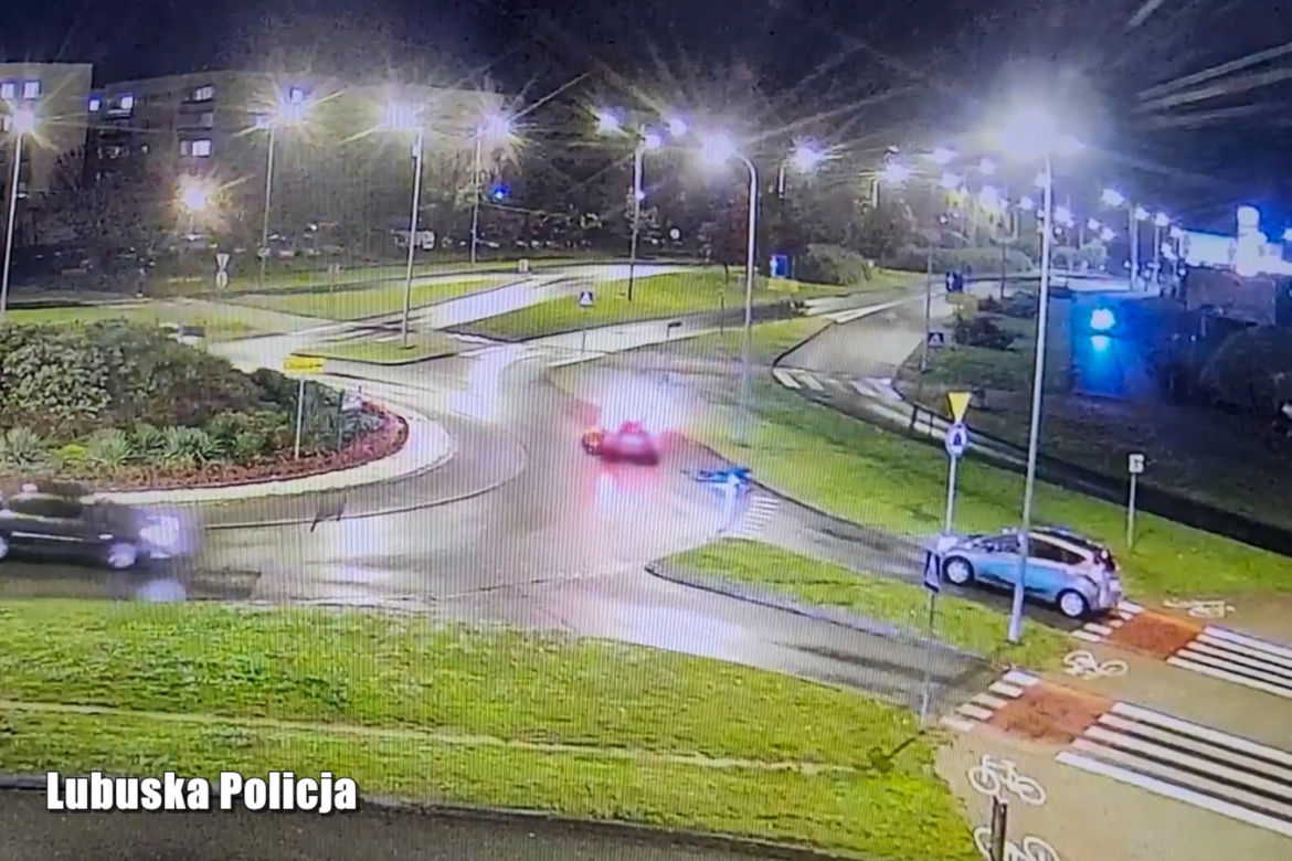 Makabryczny wypadek w Zielonej Górze! Auto nie wyhamowało przed leżącym na drodze rowerzystą [ZDJĘCIA]