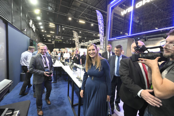 Magdalena Sobkowiak-Czarnecka podczas Warszawskich Targów Obronnych w Expo XXI
