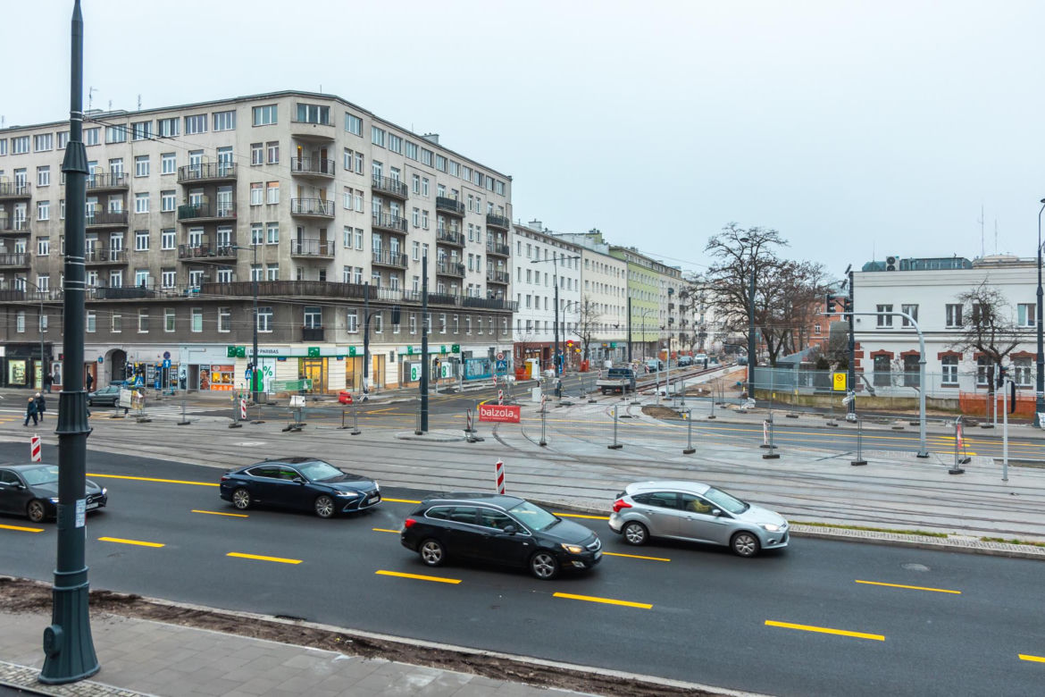 Budowa tramwaju na Rakowieckiej w Warszawie w styczniu 2025 r.