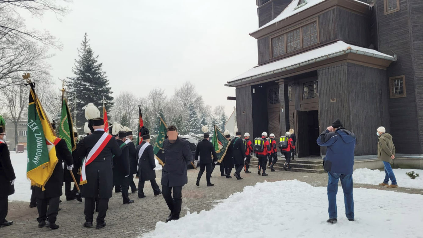 Pogrzeb górnika z kopalni Bielszowice