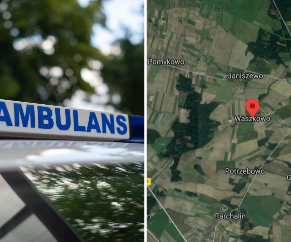 Waszkowo: Zderzenie karetki i osobówki. Trzy osoby ranne. Potworny wypadek w Wielkopolsce