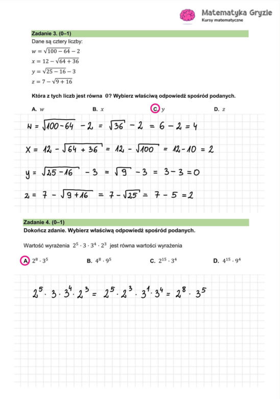 Egzamin ósmoklasisty 2026 matematyka: WSZYSTKIE odpowiedzi do arkusza CKE 12.05.2026