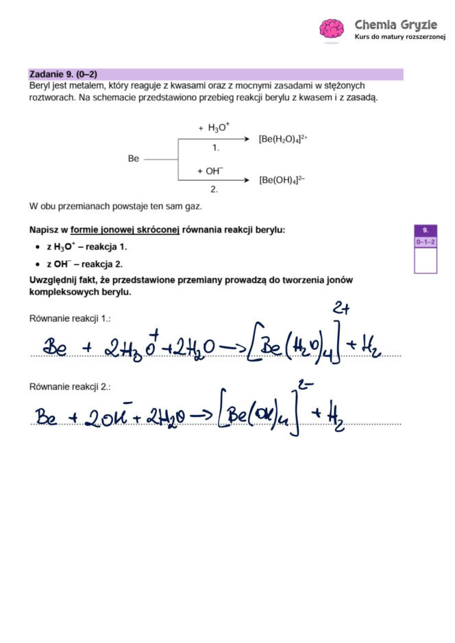 Matura próbna CKE 2026 - chemia. Poprawne odpowiedzi