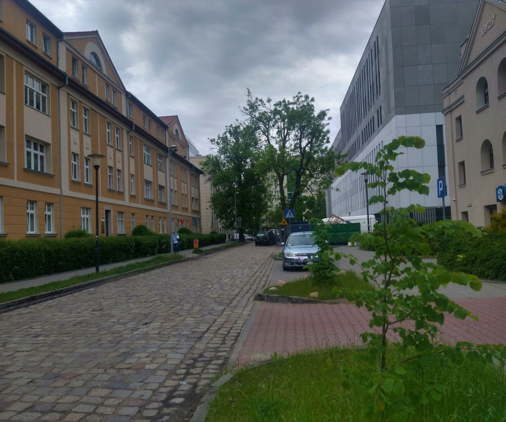 Slalomem, przez zakaz albo po chodniku. Budowa toruńskiego sądu to prawdziwe utrapienie dla mieszkańców [AUDIO]