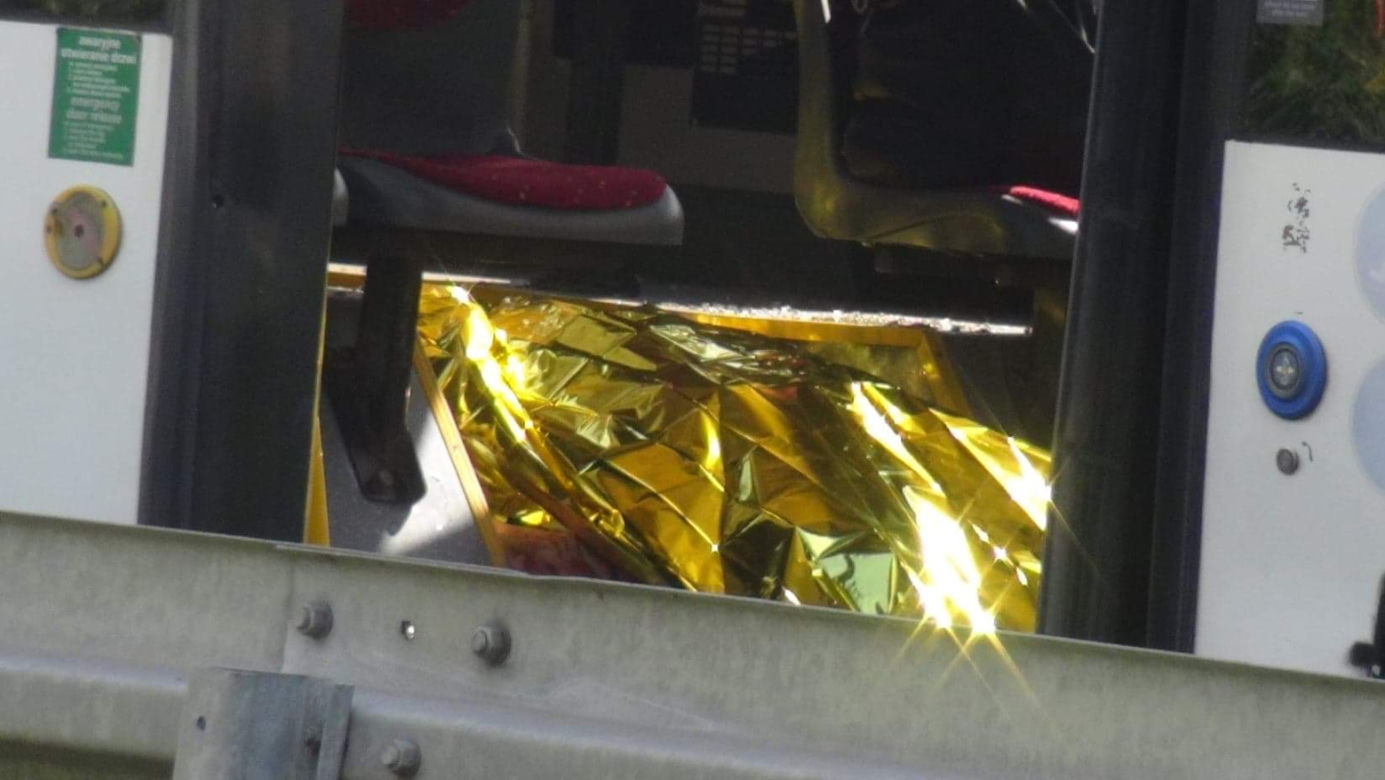 Wypadek miejskiego autobusu w Ząbkach