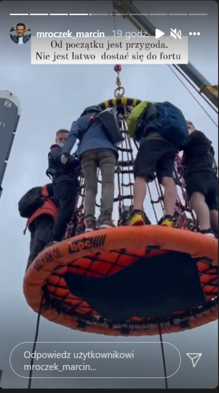 Marcin Mroczek podczas nagrań do "Fort Boyard"
