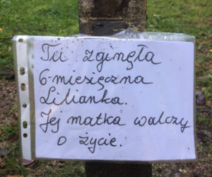 Znicze w miejscu śmierci dziewczynki 