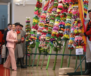 Marta Nawrocka na Niedzieli Palmowej w Pałacu Prezydenckim