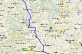 Trasa E30, trasa 190 i trasa 11 Łódź-Ustronie Morskie - mapka