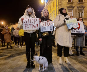 Lublin: protest wobec rosyjskiej agresji na Ukrainę