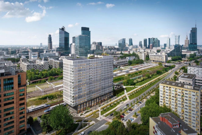 Wizualizacja hotelu planowanego przez Matexi na przedłużeniu ul. Spiskiej w Warszawie