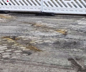 Przedwojenne torowisko tramwajowe na ul. Emilii Plater
