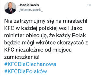 Uwaga! Fałszywe konto Jacka Sasina