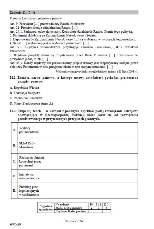 Matura 2018 WOS rozszerzony