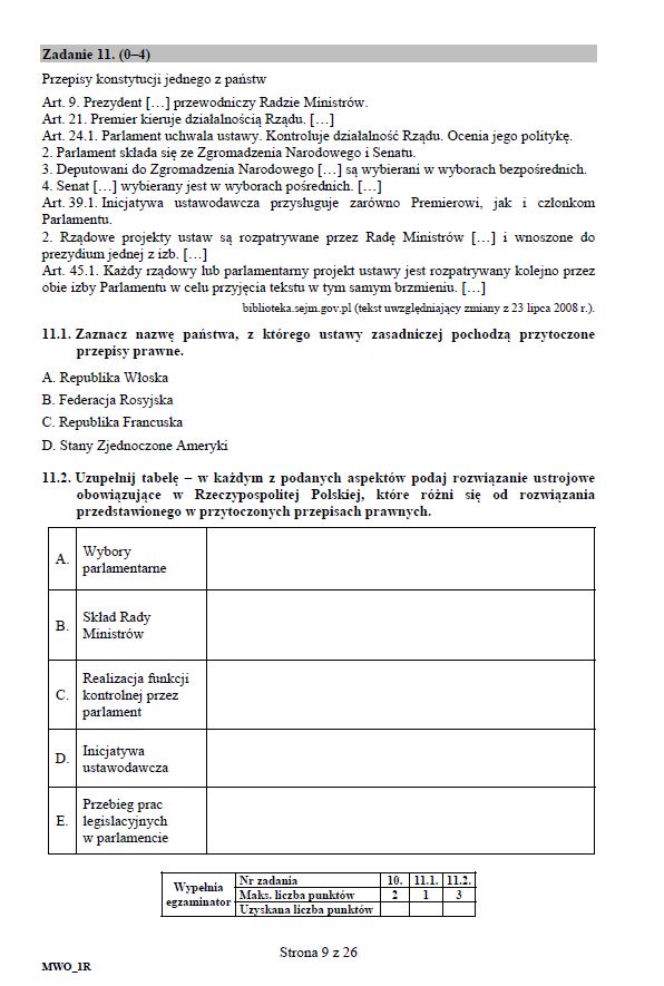 Matura 2018 WOS rozszerzony