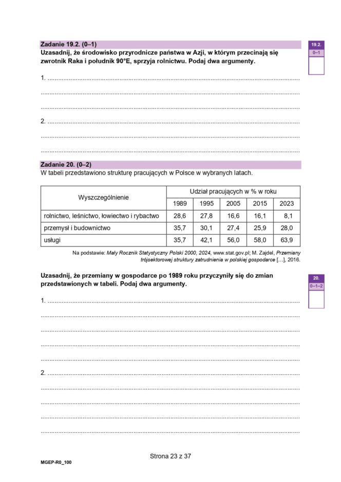 Matura 2026 geografia poziom rozszerzony - arkusz CKE