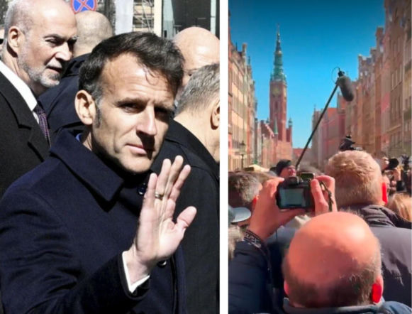Emmanuel Macron przybył do Gdańska. Mieszkańcy oblegają centrum, by zobaczyć prezydenta