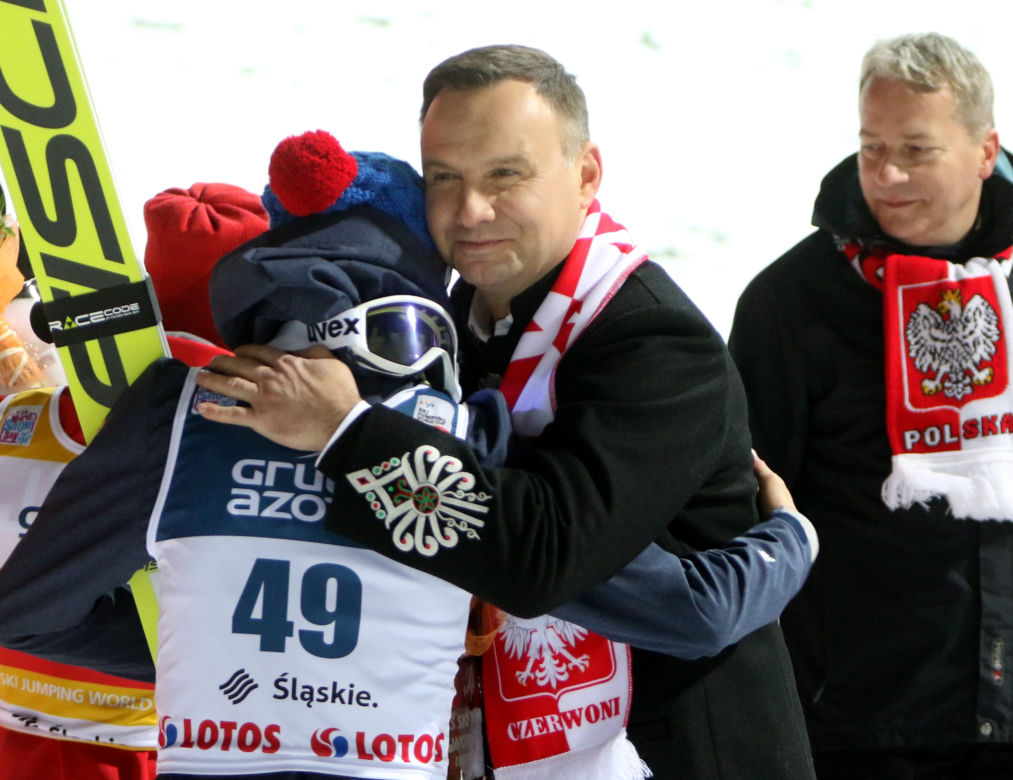 Andrzej Duda na konkursach skoków