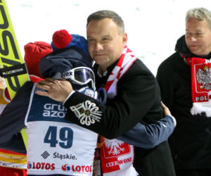 Andrzej Duda na konkursach skoków