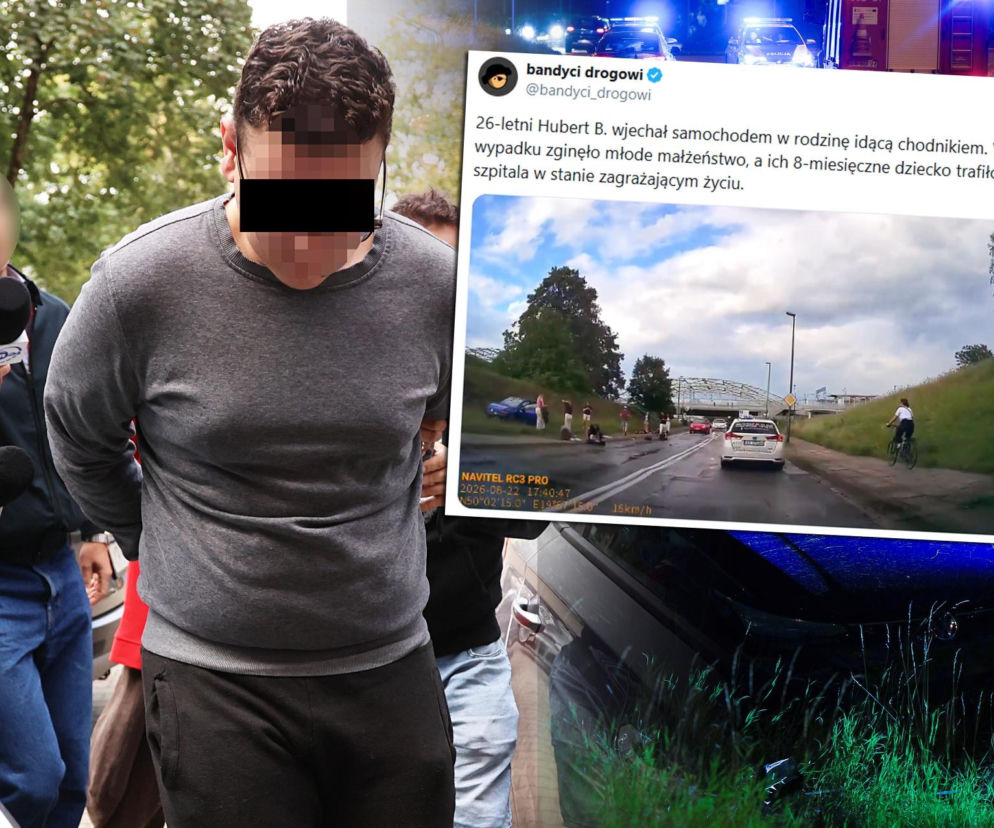 Wypadek w Krakowie nagrany przez świadka. Auto wjechało w spacerującą rodzinę