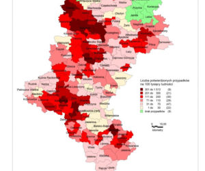 Rozmieszczenie i zasięg występowania SARS-CoV-2 w województwie śląskim