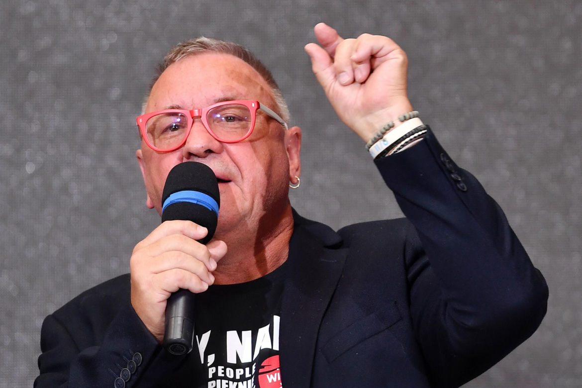 Jerzy Owsiak w koszulce Ruchu Chorzów