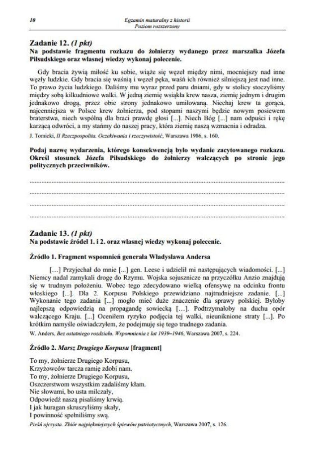 Matura 2014 Historia poziom rozszerzony