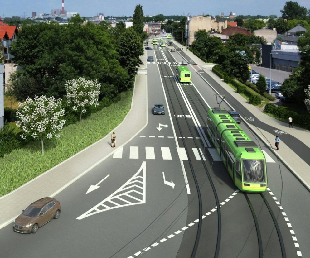 Wizualizacja trasy tramwajowej Poznań - Wschód
